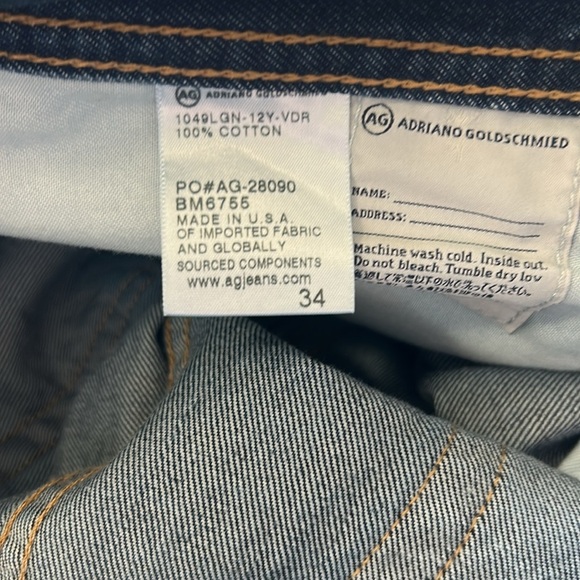 AG The Protege Jean Straight Leg Mens Japanese Stretch Sz 34 x 32 NEW - Picture 12 of 15